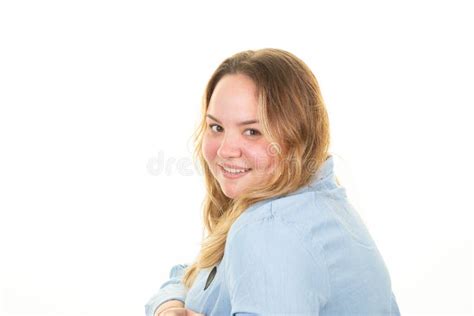 Cute chubby blonde woman Stock Photos and Images